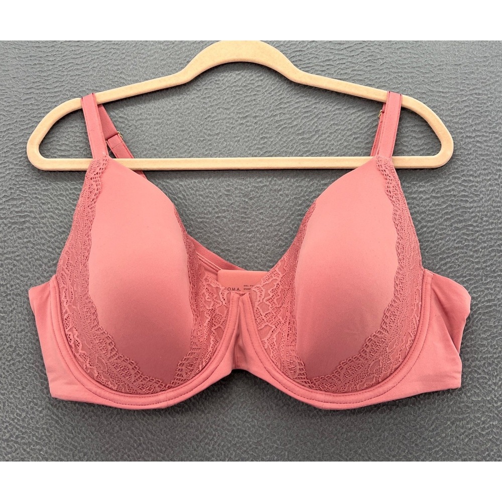 Soma Embraceable Perfect Coverage Bra Women's 42DD Rose Pink Lace Trim Underwire